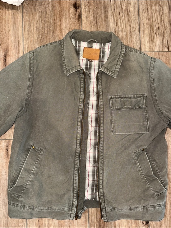 Cherokee Other - Vintage Rustic Cherokee Men's Olive Canvas Field Jacket with Plaid Lining
